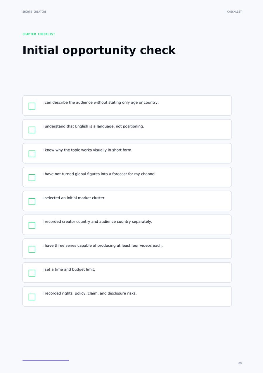 Chapter checklist page with large checkboxes